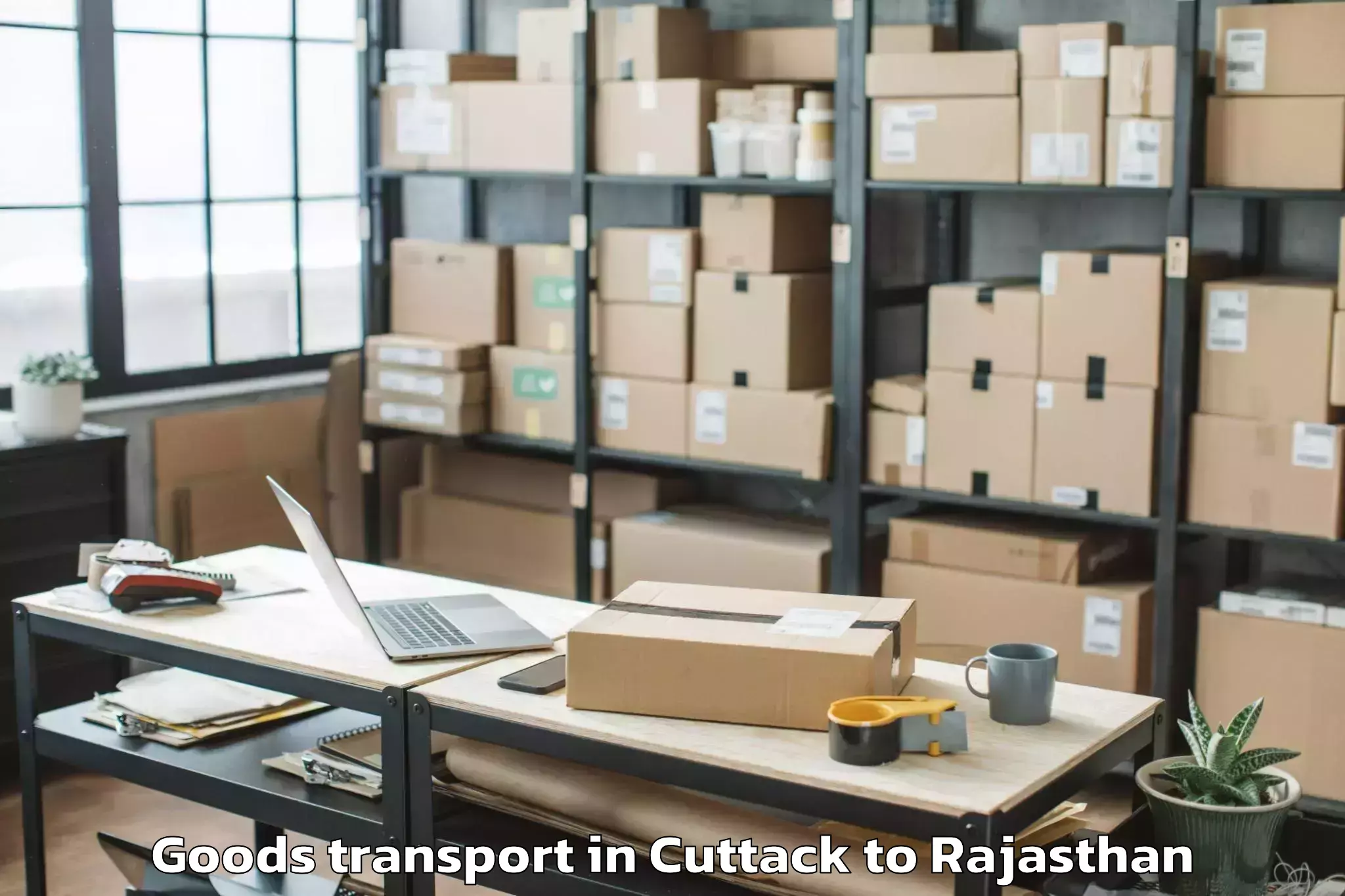 Top Cuttack to Opjs University Churu Goods Transport Available